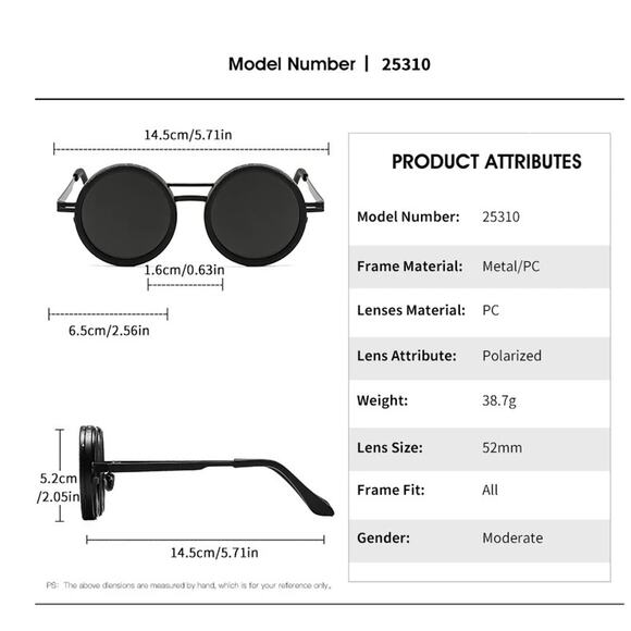 Adjustable Tint Sunglasses, 1-9 Gears Rounded Polarized Glasses with ND Filter - Picture 11 of 14
